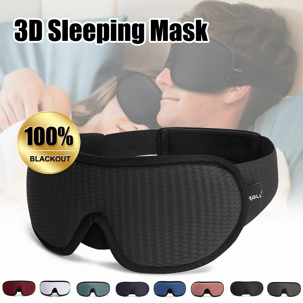 Soft 3D Sleep Mask – Padded Eye Shade Blindfold for Restful Sleep and Relaxation