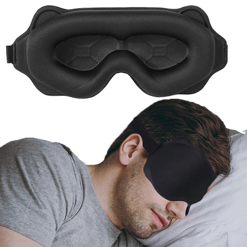 3D Contoured Sleep Mask – Ultra Soft, Light-Blocking Eye Mask for Travel & Relaxation