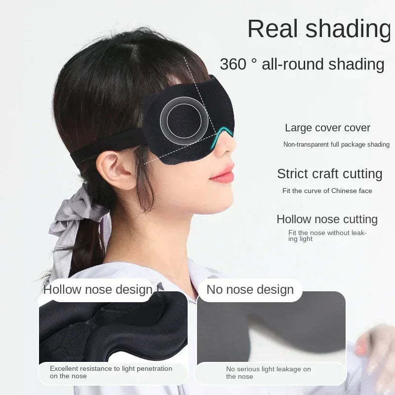 3D Contoured Sleep Mask – Ultra Soft, Light-Blocking Eye Mask for Travel & Relaxation