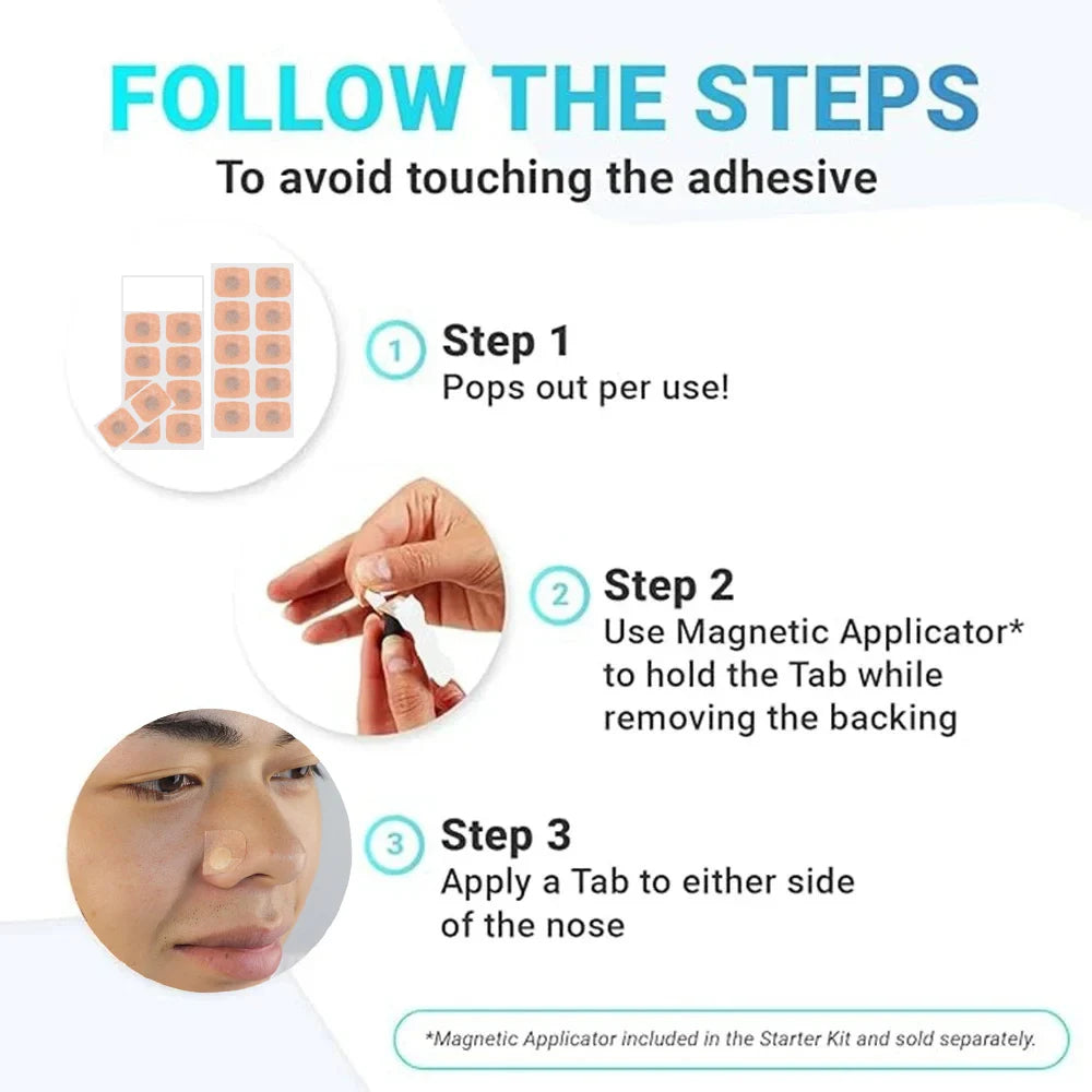 Magnetic Nasal Dilator Strips for Snoring Relief, Designed to Improve Oxygen Intake, Complete Sleep Breathing Starter Kit with Accessories