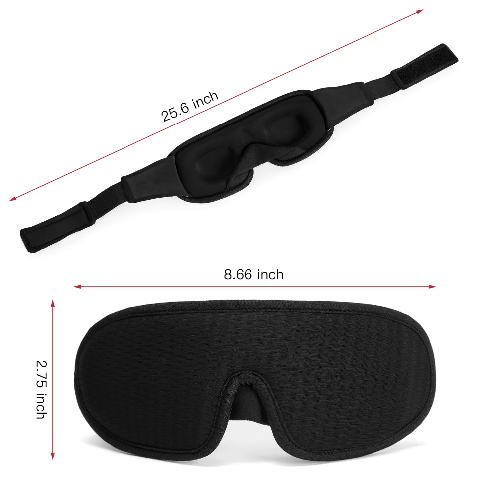 Soft 3D Sleep Mask – Padded Eye Shade Blindfold for Restful Sleep and Relaxation