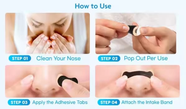 Magnetic Nasal Dilator Strips for Snoring Relief, Designed to Improve Oxygen Intake, Complete Sleep Breathing Starter Kit with Accessories